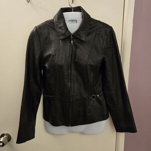 Style & Co. Women's Black Leather Jacket